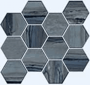 Exotic Stone Lagoon Polished Hexagon Mosaic