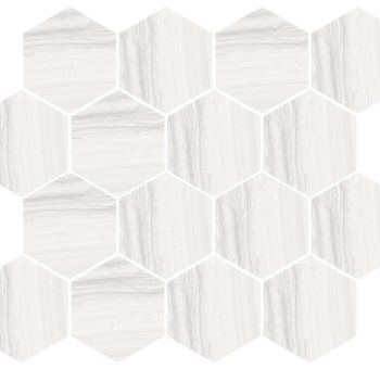 Silver White Hexagon Mosaic Happy Floors