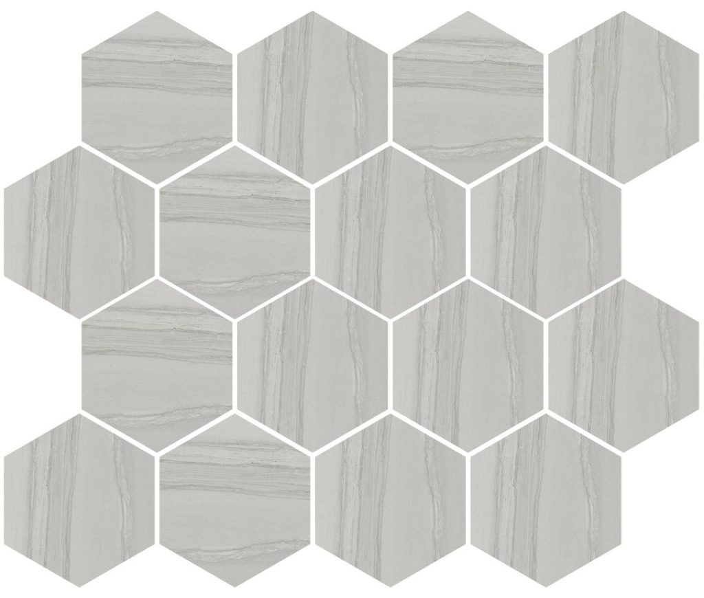 Silver Grey Hexagon Mosaic Happy Floors