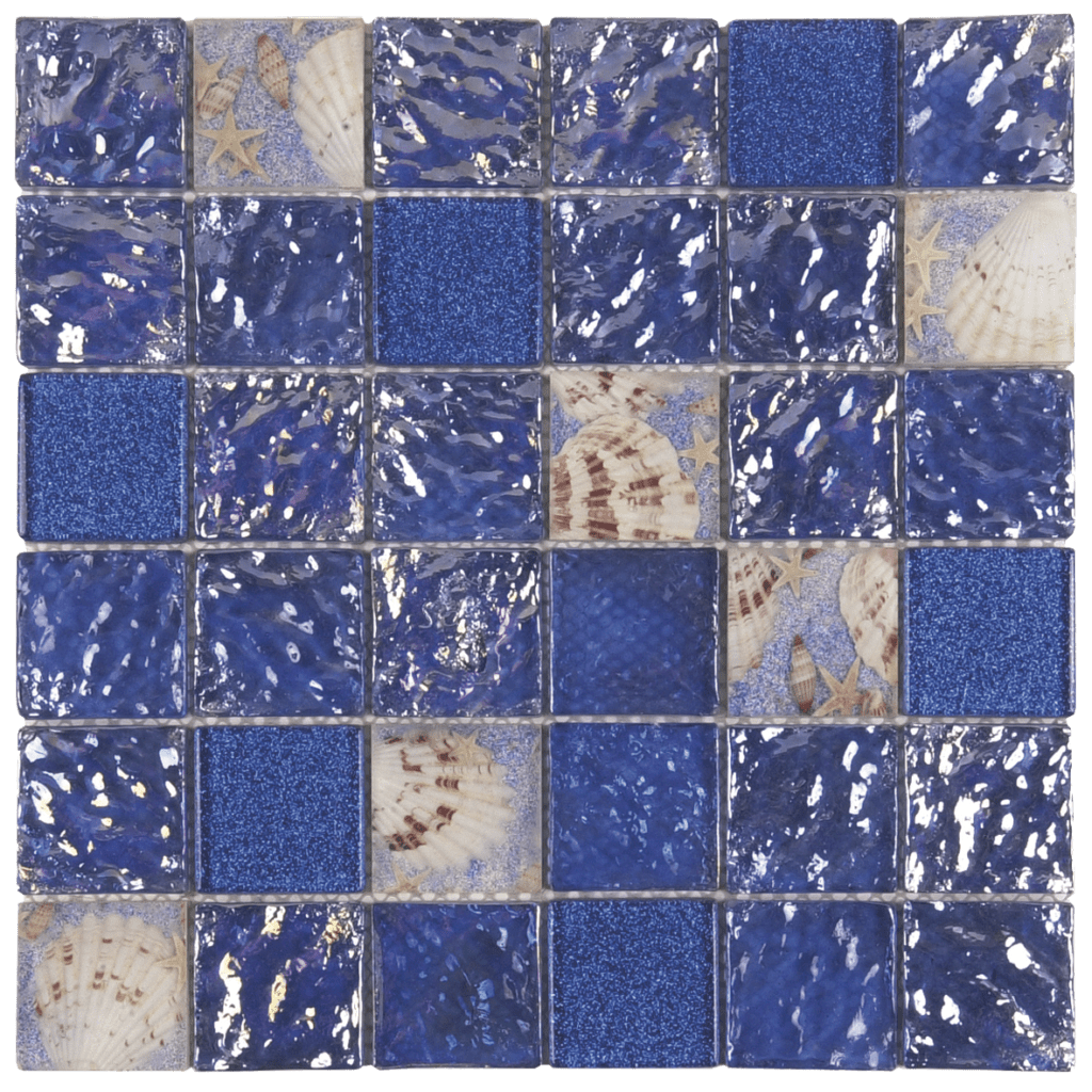 Buy Blue Glass Shell Mix Decor Mosaic 2x2 Mami50