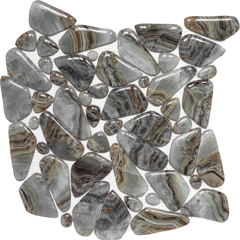 Buy Glass Pebble Grey Beige Mix Marble Pattern Mix VEGR53