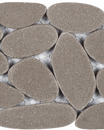 Bati Orient PIGR31 Light Grey Sliced Reconstituted Pebble Mosaic Interlocking Border